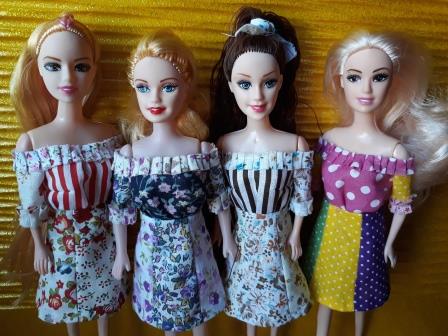 Как сшить платье из кусочков ткани для куклы Барби